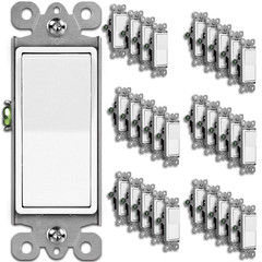 100 Pack Single-Pole Decorator Light Switch, Paddle Wall Switch, 15A 120/277V, O