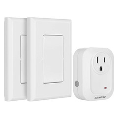 Wireless Wall Switch Remote Control Outlet, No Wiring, 100Ft RF