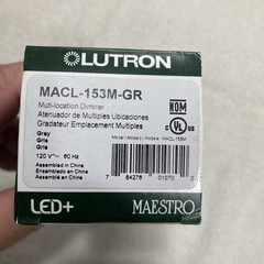 Lutron MACL-153M-GR 3-way dimmer switch for LED lights Gray Light Switch New
