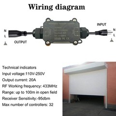AC110V Waterproof Remote Control Power Switch with 328ft Long Range,AC110V/12…