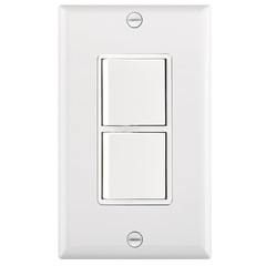 Wengart Duplex Rocker Combination Decorator Switch with Wall Plate, 15 Amp 120V