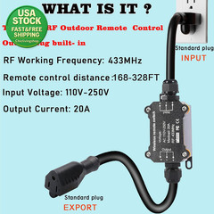 Wireless Remote Control Power Switch Waterproof Outdoor 110V 120V 250V 20A