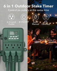 Durable 7-Day Digital Timer Surge Protector – 6FT Outdoor Extension Cord