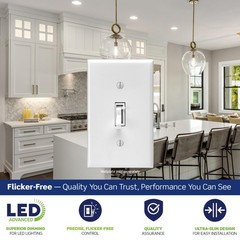Toggle Slide LED Advanced Dimmer Switch for 150W Dimmable LED, Halogen and In…