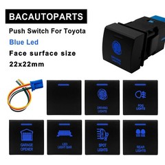 Blue Push Button Led Light Bar Switch &USB For Toyota Carolla Prado 150 Series