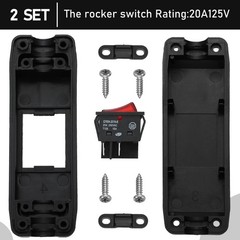 2 PCS 20A Heavy Duty Inline Cord Switch Black On/Off Rocker Red LED Extension