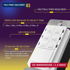 ENERLITES Countdown Timer Switch for Bathroom Fans and Lights, 1-30 Min, Neutral