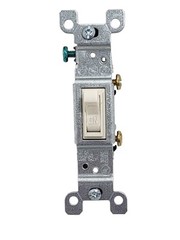 (10-pack) Leviton 15 Amp Single-pole Toggle Switch, Light Almond | Switch Pole