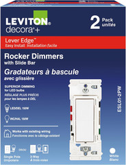 Lever Edge Rocker Slide Dimmer Switch for Led/Incandescent Bulbs, 150 Watt, Sing