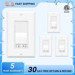 4PK Dimmable LED/CFL/Incandescent Switch 7-Level Dimming 3-Way/Single-Pole ETL