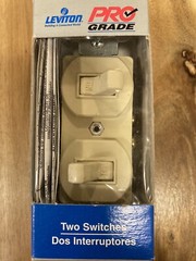Leviton Pro-Grade Combination (Two) Single Pole Switches, No 5224-15P. NEW