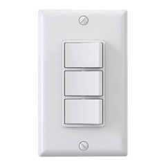 Decorator Triple Rocker Light Switch, Three Single Pole Electrical Paddle Swi…