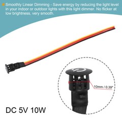 DC 5V Touch Dimmer Switch 10mm Diameter Snap-in Mount Black for LED Lights