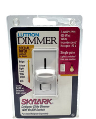 Lutron Skylark S-600PH-WH 600W Single Pole Slide Dimmer Switch – White – New