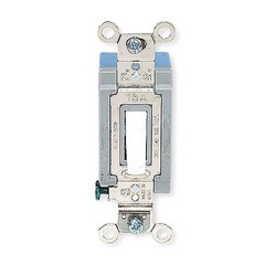 HUBBELL HBL1201W Wall Switch,Wht,15A;Back;Side,SnglPole 4D265