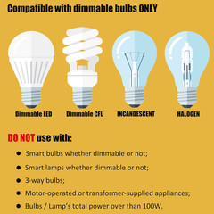 Upgraded Ul-Certified 2-Pack Inline Dimmer Switch, Full Range Rotary Cord Switch
