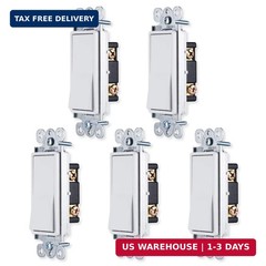 GE Pаddle Rocker Light Swіtch Single Pole Swіtch On Off, 5 Pack Rocker Switсh, R