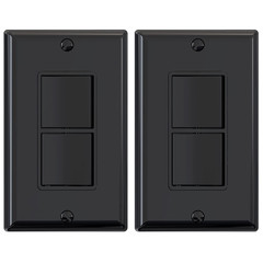 Decorator Double Rocker Light Switch, Two Single Pole Electrical Paddle, 15A 120