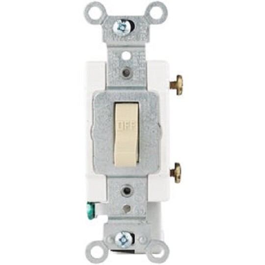20-Leviton Commercial Grade 15 Amp Toggle Single Pole Switch Ivory S01-CS115-2IS
