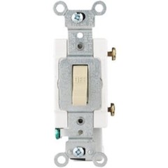 50-Leviton Commercial Grade 15 Amp Toggle Single Pole Switch Ivory S01-CS115-2IS