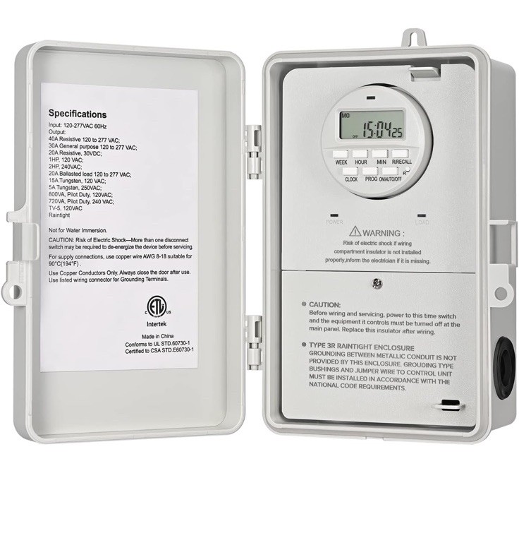DEWENWILS Pool Pump Timer, Digital Timer Box,7-Day 20 ON/Off Programmable Timer