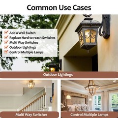 Wireless Light Switch And Receiver Kit 15a High Power No Wiring 100ft Rf Range P