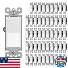 Cml Hardware Cml Matte White Decorator Rocker Paddle Light Switch 50 Pack