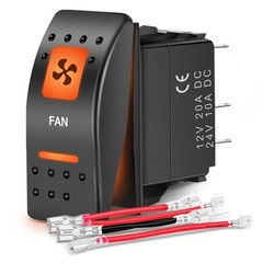 Nilight UTV Fan Rocker Switch On Off 5 PIN SPST LED Light Bar Switches w/Orange