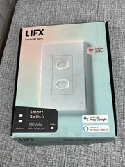 LIFX LFSPWHT1FUS 2-Button Single Gang Smart Switch Wi-Fi Smart Switch White