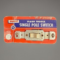 Vintage SnapIt Flush Toggle Single Pole Switch Snap It Original Packaging RARE