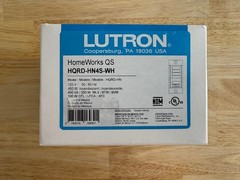 Lutron HQRD-HN4S-WH HomeWorks QS RF Hybrid 4‑Scene with Raise/Lower Keypad