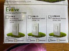 Evolve LRM-AS-W Z-Wave Wall Mount Dimmer (500w) White