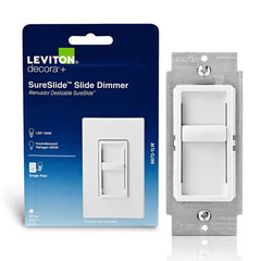 Sureslide Dimmer Switch for Dimmable LED, Halogen and Incandescent Bulbs – White