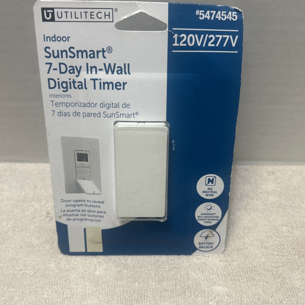 Utilitech Programmable Digital Lighting Timer, 15 Amps, 120-Volt, Indoor 5474545