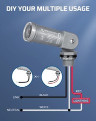 120VAC Dusk to Dawn Sensor, Light Sensor Switch, Swivel Mount, Photocell Light