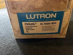 LUTRON N-1000-WH Single Pole Incandescent Slide Dimmer NOS