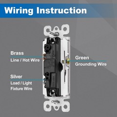 10 Pack Single Pole Decorator Light Switch with Wallplate, 15A 120/277V, Rocker