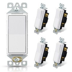 ELEGRP Matte White 3 Way Decorative Light Switch, 15Amp, 120-277 Volt, AC Decors