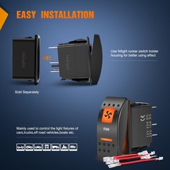 Nilight UTV Fan Rocker Switch On Off 5 PIN SPST LED Light Bar Switches w/Orange