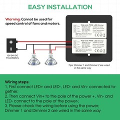 DC12V Dimmer Switch,RV LED Dimmer Switch,2 Gang 120W 5A PWM 12V-24V Dimmer,Ro…