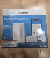 Lutron Caseta P-BDG-PKG1W Wireless Dimmer Kit with Smart Bridge – White