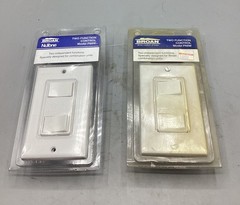 NOB Lot Of 2 P68W BROAN NuTone 2 Switch 2 Function Control Model P68W White