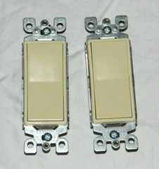 NEW Lot of 2 Leviton 15-amp Off and On Beige Color Quite Rocker Switch
