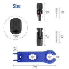 50PCS Solar Connectors, 25 Pairs with 2 Pack Wrenches – IP67 Waterproof, 1000…