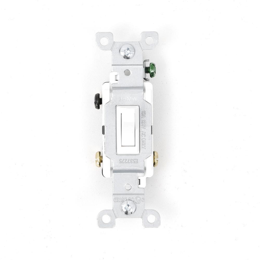 15 Amp 3 Pole 3-Way Toggle Light Switch CHOOSE COLOR (White, Ivory or Almond)