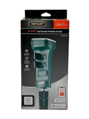 Defiant Smart Outdoor 4 ft. 6-Outlet Power Stake Timer Powered by Hubspace