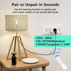 Remote Control Outlet, Wireless Electrical Outlets Switch Plug for Household …