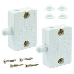Hordion 2Pcs Cabinet Door Switch, Closet Light Wardrobe Touch 2pcs, White