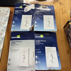 Lot of (4) Leviton Toggle Slide Dimmer Switch – White (TSL06-1KW)