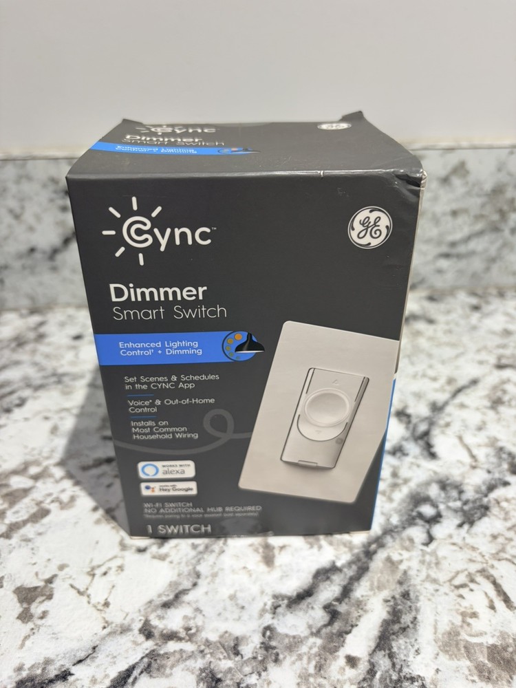 GE CYNC Smart Dimmer Light Switch, Wire-Free, Bluetooth and Wi-Fi Light Switch